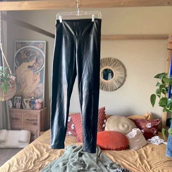Ever After/ Black Vegan Leather Leggings - Picture 3 of 4